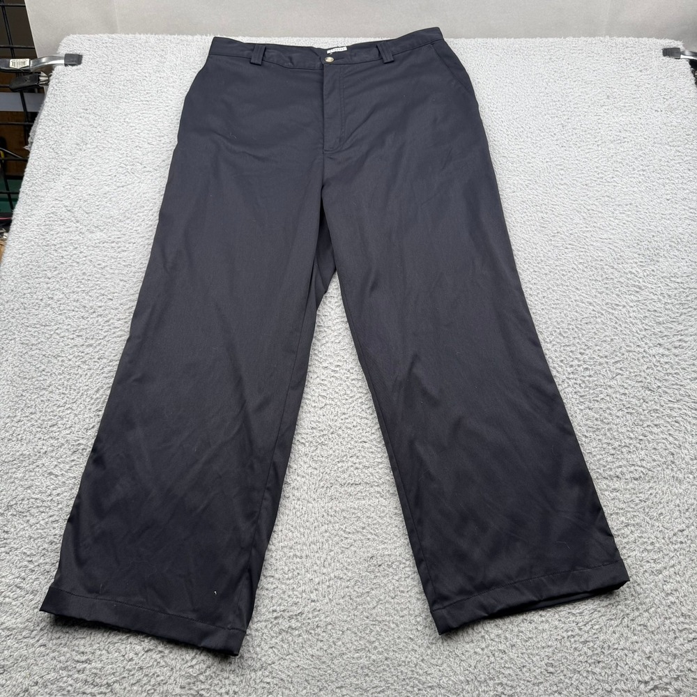 Adidas Golf Pants Mens 38 x 32 Black Solid Stretch Performance Trousers